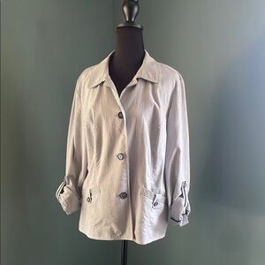 Striped sears sucker suit Women's Jacket large Pants